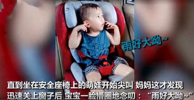 超天兵寶媽！大晴天後座萌寶突念叨「雨好大喲」   寶媽疑惑「扭頭一看苦笑不得」網直呼：果真親媽