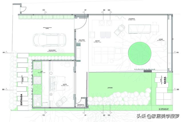 與樹相生！豪宅「與大自然相融」屋內大樹開枝散葉　空間不分內外「客廳旁就是庭院」從陽光中醒來