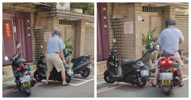 做人別太自私！誇張阿伯「擅移機車換停自己的」害人吃罰單　「全程被錄下」鄰居皆苦主：不是第一次
