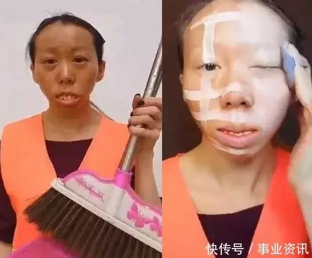 清潔工阿姨化完妝後「大變身」成神正正妹！顏值不輸女明星　網友大驚：我再也不相信女生了