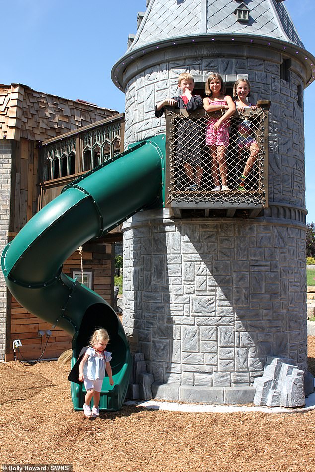 寵孫無極限❤️爺爺奶奶「在後院蓋出一棟霍格華茲」　巨型溜滑梯超酷炫「一進屋華麗空間」大人都讚爆