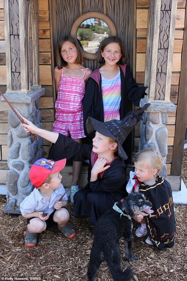 寵孫無極限❤️爺爺奶奶「在後院蓋出一棟霍格華茲」　巨型溜滑梯超酷炫「一進屋華麗空間」大人都讚爆