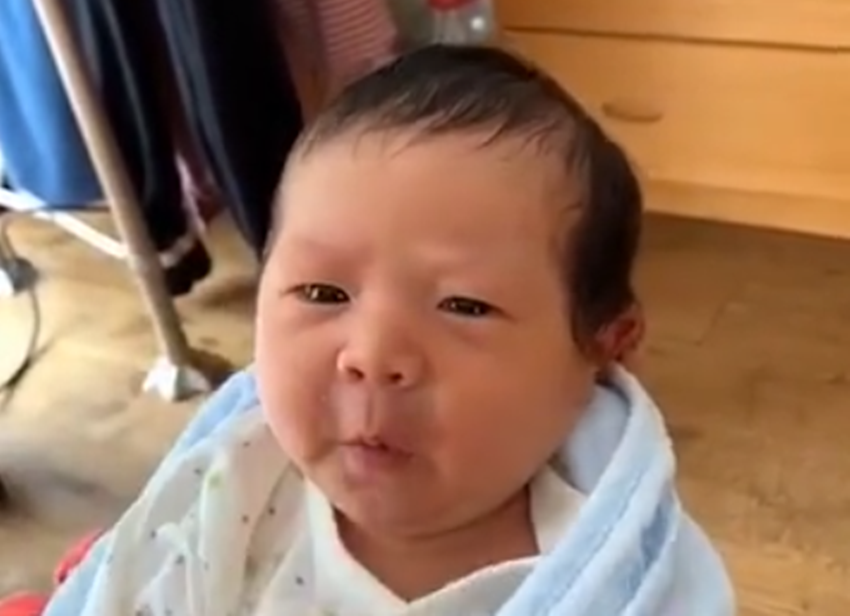孟婆湯沒喝？剛出生的嬰兒「嚴肅臉」凝視四周　滿意後露出「驕傲一笑」暖化人心：沒投錯胎