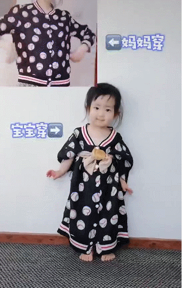 全年都不用買新衣！寶媽一根髮帶「改造自己舊衣」給孩子穿　可愛寶貝「上身效果」超有型