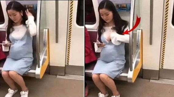 年輕孕媽乘車！獲好心人「讓座」　隨後女子伸手掏出一物 「讓旁邊阿嬤秒傻眼」：積點德吧