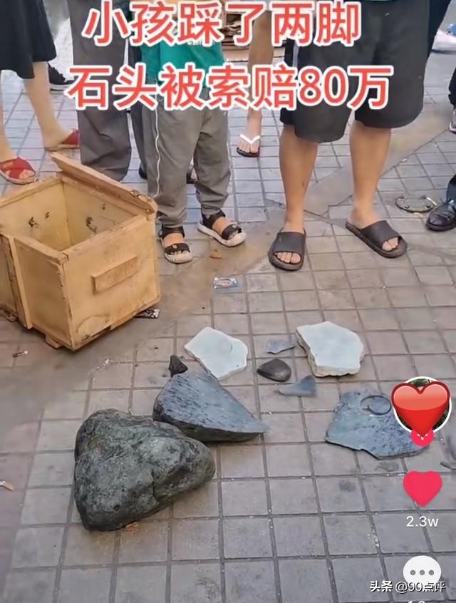 珍寶被用壞？男孩踩碎路邊石頭「被索賠347萬」家長不買單　主人著急「再加87萬」網友看法兩極