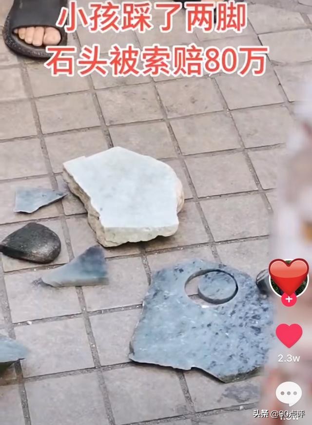 珍寶被用壞？男孩踩碎路邊石頭「被索賠347萬」家長不買單　主人著急「再加87萬」網友看法兩極