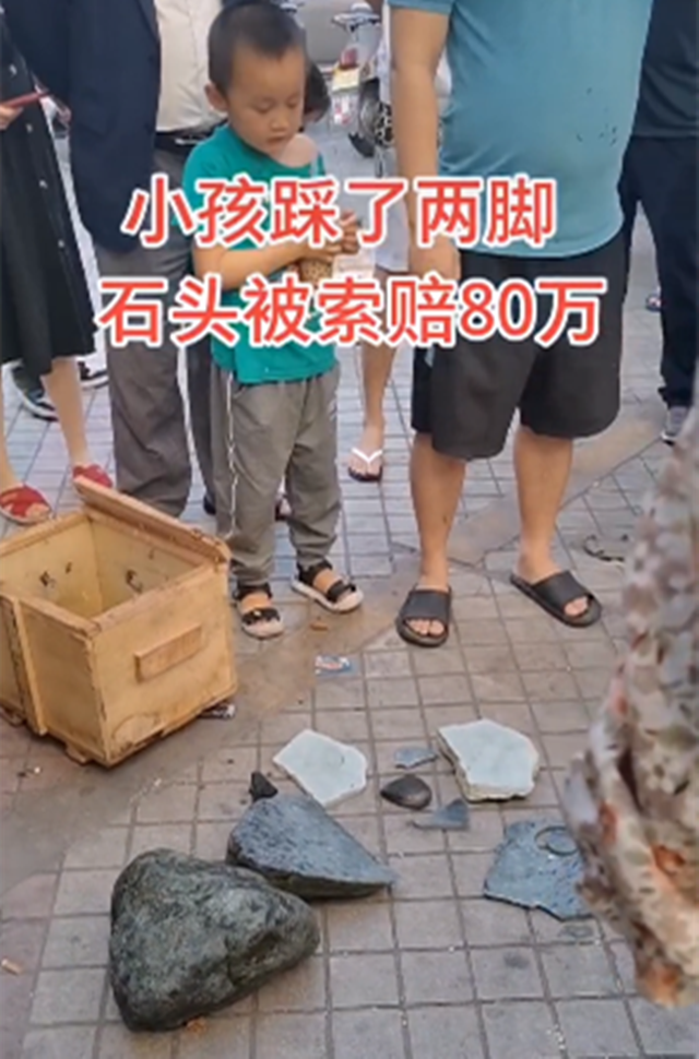 珍寶被用壞？男孩踩碎路邊石頭「被索賠347萬」家長不買單　主人著急「再加87萬」網友看法兩極