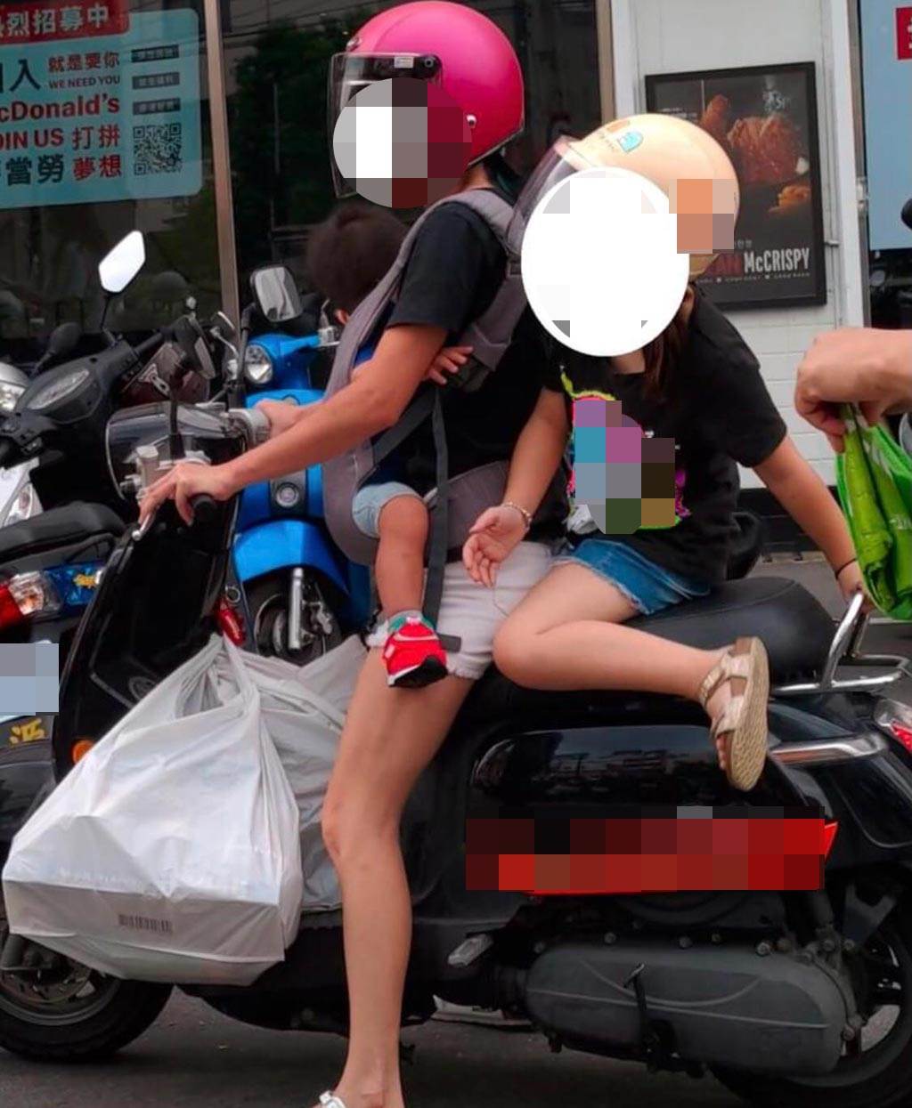 抓到媽媽騎車3貼帶娃！檢舉達人掙扎問：「我該檢舉嗎？」　寶爸6000字長文苦勸「網友全心有戚戚焉」