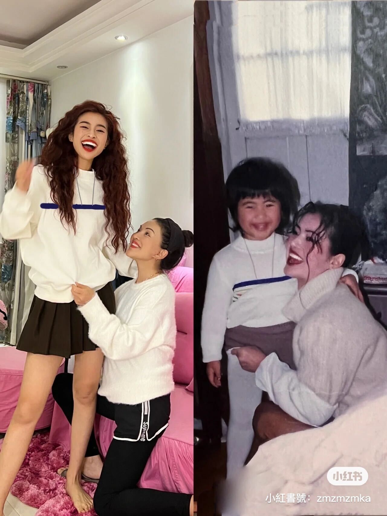 港星等級的女神！女兒完美復刻「媽媽年輕時驚人美貌」　母女一起合拍「跨越20年的相逢」超催淚❤️