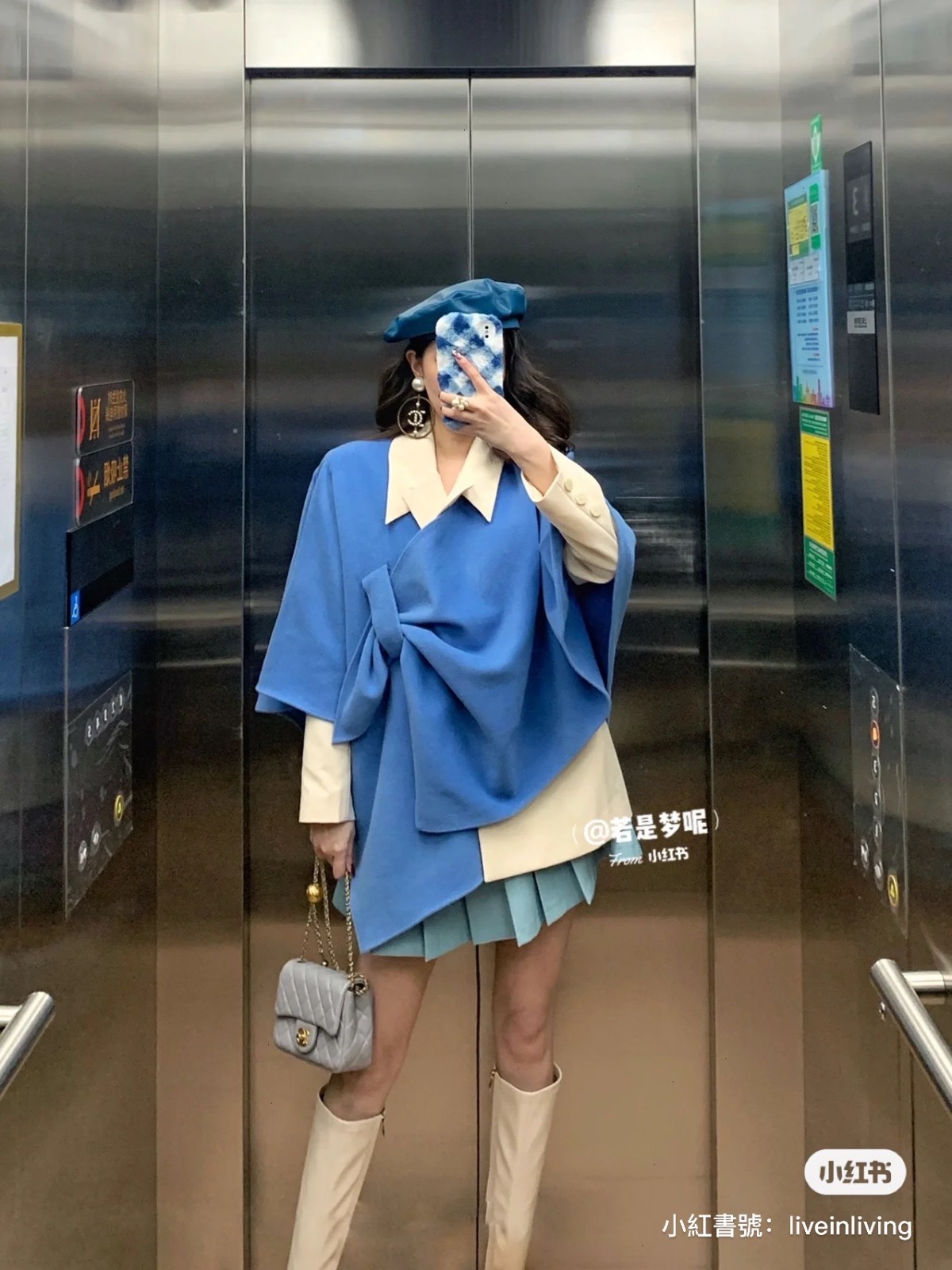 收集春天的碎片！女孩每天「在電梯拍下浪漫穿搭」　鮮豔繽紛色彩「宛如童話公主」暗黑風也超迷人❤️