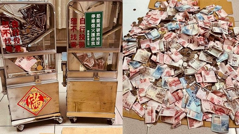 滿地鈔票銅板！他霸氣拿「公車投幣箱當撲滿」存不到2年　「金額超過6位數」網驚呼太強