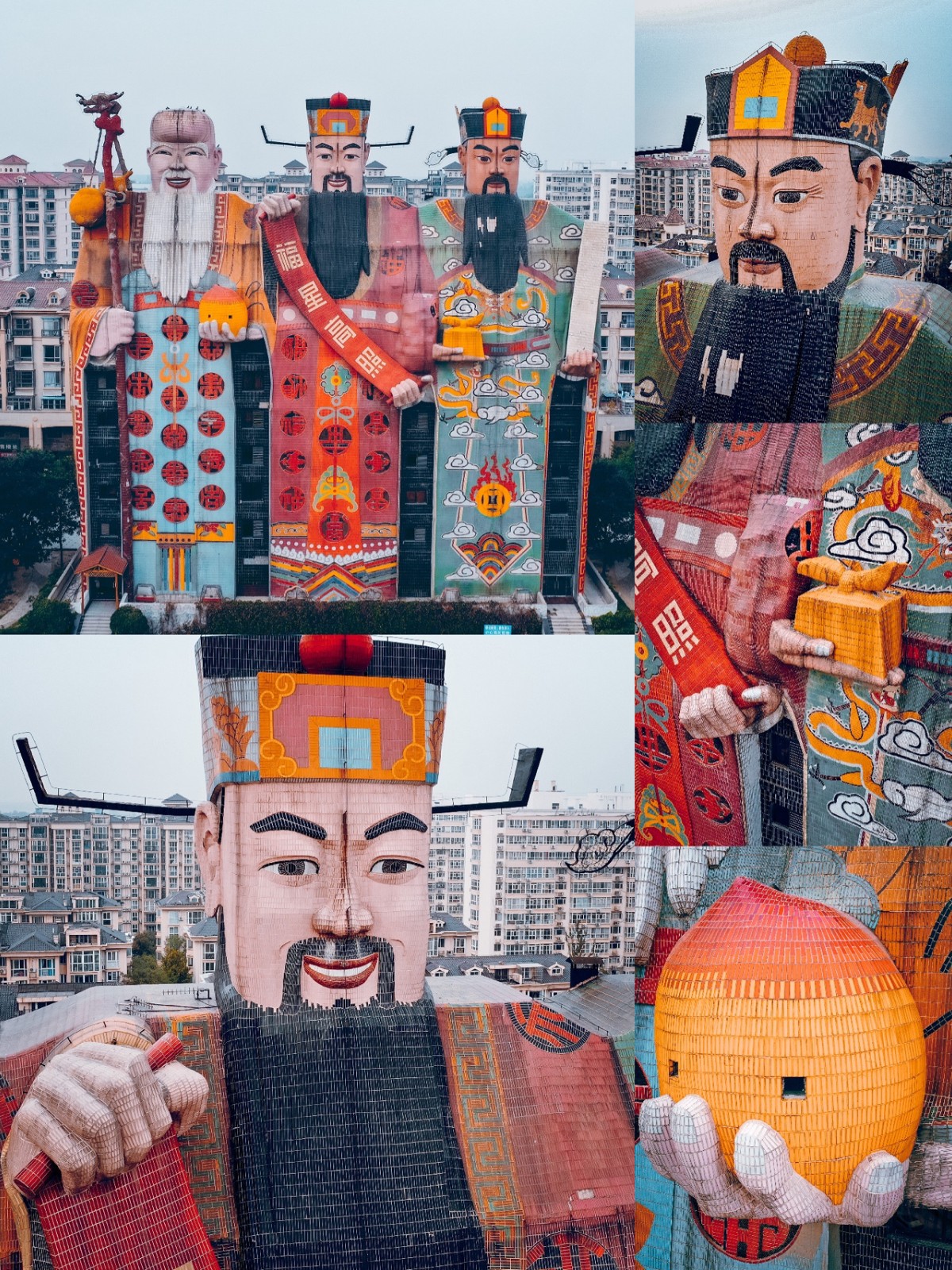 史上最奇葩飯店！三尊巨大神像「被評為最醜建築之一」　近看表情「彎眼微笑超驚悚」成小區最狂地標
