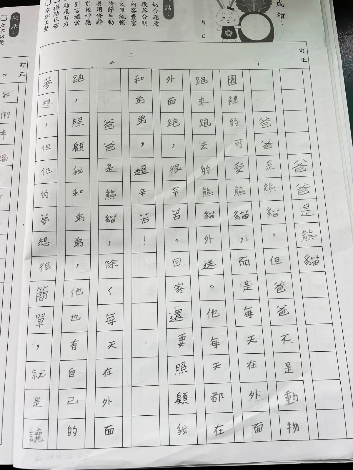 爸爸是熊貓！單親爸跑外送「女兒寫作文告白」：我最愛他　網友被暖哭「全世界最幸福」再苦都忘了