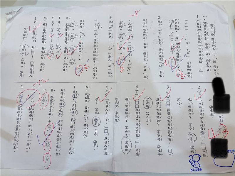 女兒讀小一！醫生爸拿到「43分國文考卷」當場傻眼了　急奔書局「再被震撼教育」：現在孩子不容易