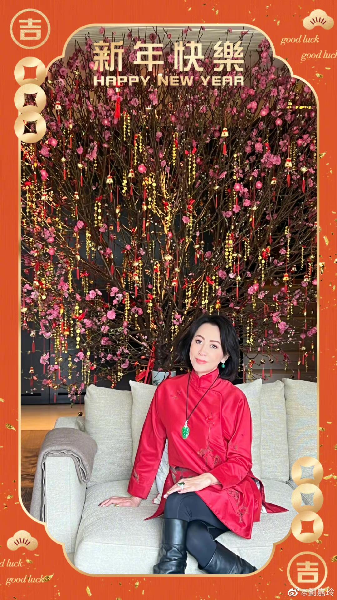 公開放閃！劉嘉玲「桃花樹下合影尪」一細節超甜蜜　「梁朝偉頭髮花白」她宛如不老女神