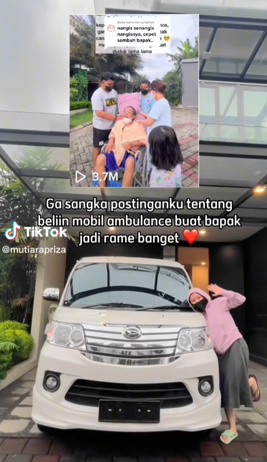 癌父4個月都困在家！孝女心疼「砸錢買救護車」設備一應俱全　載他到處兜風「餐桌一拉開」爸爸興奮像小孩
