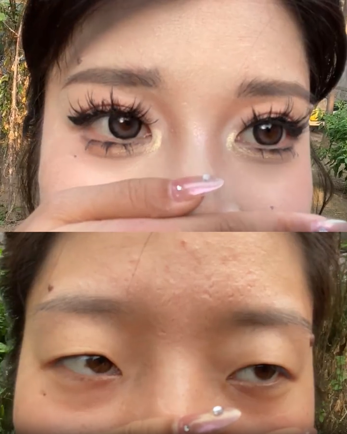 眼睛放大3倍!單眼皮村姑「蠟黃皮膚+蒜頭鼻」超沒自信 化完妝竟變「白嫩甜美正妹」根本魔術師