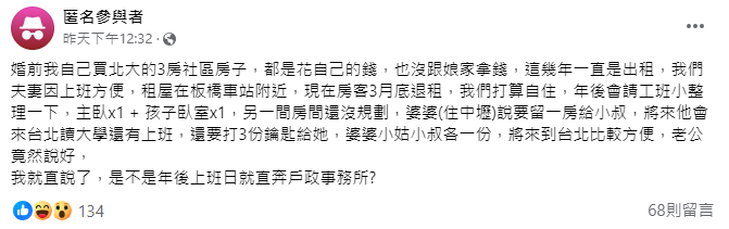 婚前靠自己買房！婆婆硬拗「多打3副鑰匙」指定一房要給他　「見尪反應」她霸氣嗆：年後戶政見