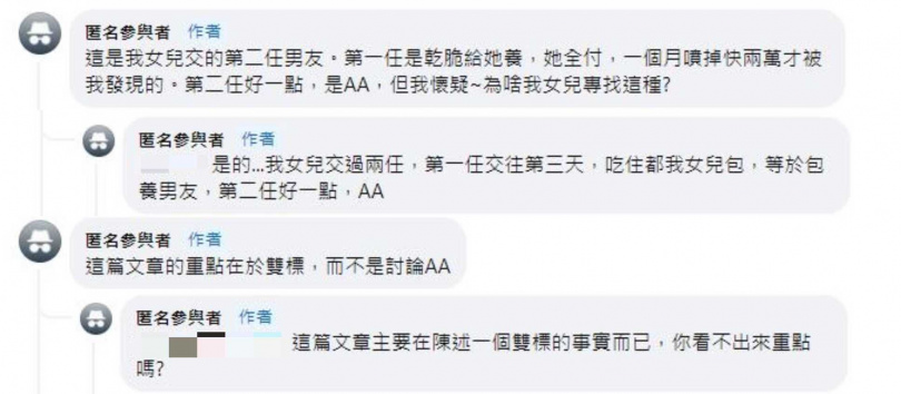 女兒跟男友AA制！他一聽發飆「沒路用男人」逼分手　老婆傻眼「揭20年婚姻真相」：還敢說嘴啊