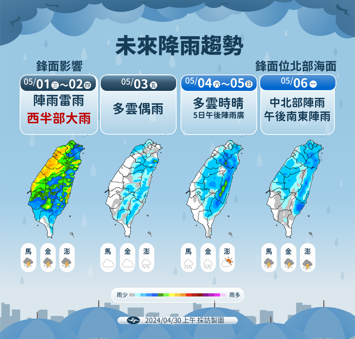 快訊／5縣市大雨特報！山區「慎防坍方、土石流」今日雨勢猛　「高溫崩跌10度」週末天氣曝光