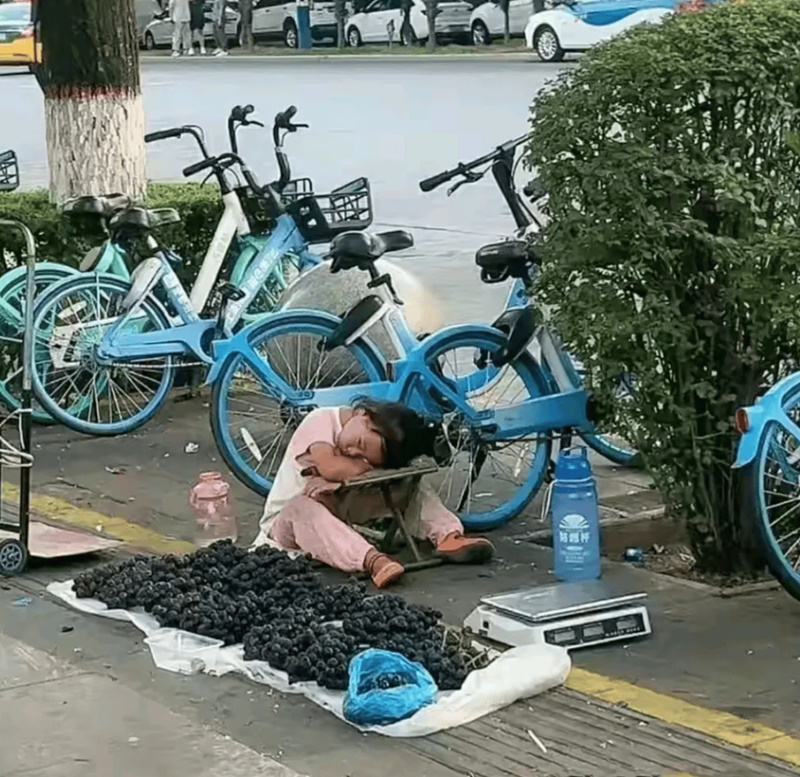 暑假不玩樂！8歲女孩「街頭賣葡萄」無人捧場　「坎坷身世曝光」好心大叔出手了