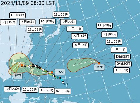 最新／又有2颱風要生成！過立冬「3熱帶低壓接力」　預測路徑出爐「東北季風夾擊」：外套雨具拿出來