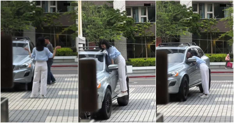 嫁給愛情的模樣！47歲大咖女神「被直擊調皮踩上車」　甜蜜索吻「老公一舉動」網讚：超寵溺❤️