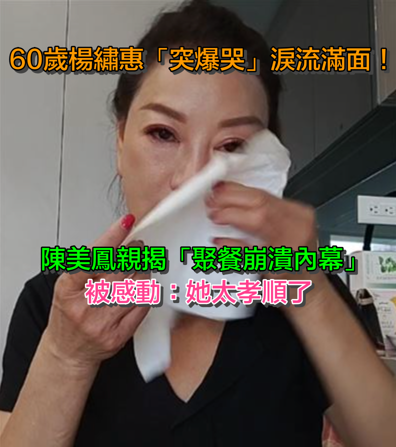 聚餐突然爆哭！60歲楊繡惠「無預警淚流滿面」崩潰了　陳美鳳出面「公開背後內幕」