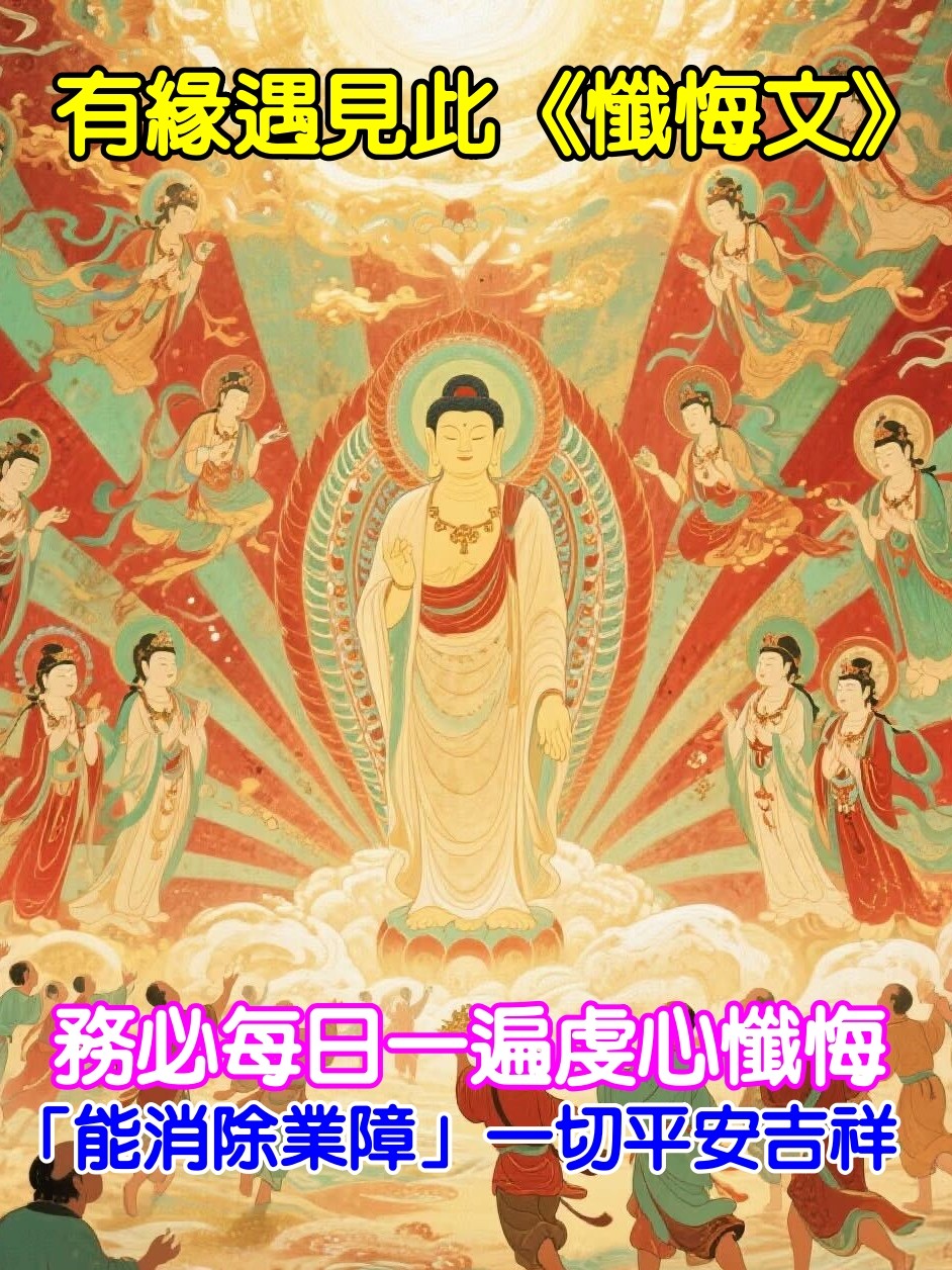 有緣遇見此《懺悔文》每日一遍虔心懺悔「消除業障」一切平安吉祥