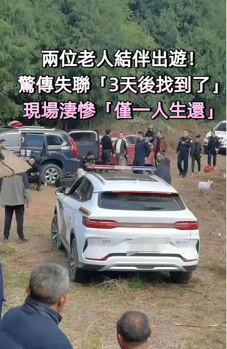 兩位老人結伴走親戚！驚傳失聯「3天後找到了」現場淒慘　僅一人生還「監視器畫面曝光」