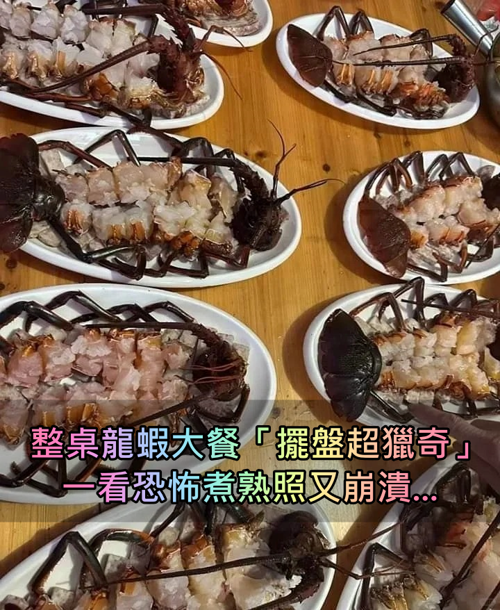 放大版蟑螂？整桌龍蝦大餐「獵奇擺盤食慾全無」　一看「恐怖煮熟照」再度崩潰了