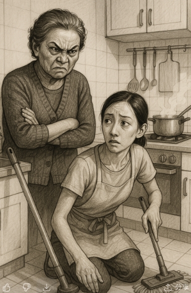 為了婆婆來訪！媳婦忙到流汗「遭酸終於肯做家事」　霸氣老公「立刻跳出來護駕」真嫁對人了