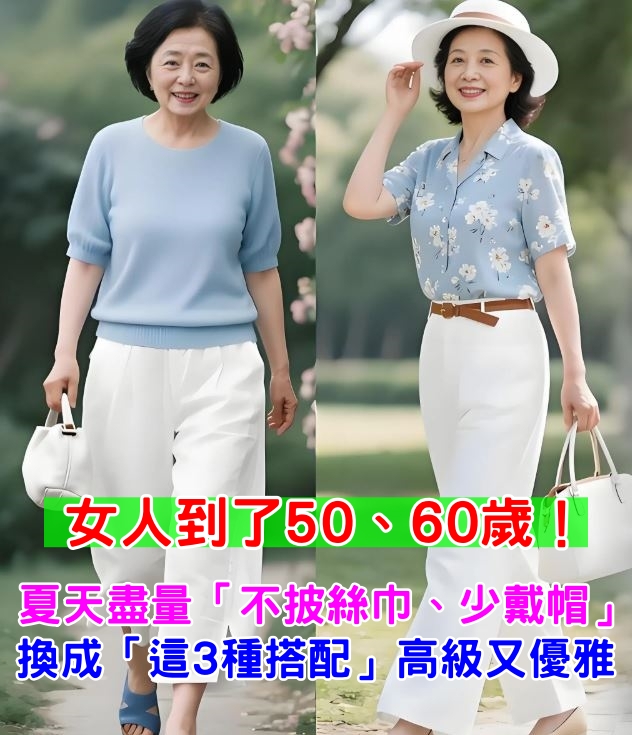 女人到了50、60歲！夏天盡量「不披絲巾、少戴帽」　換成「這3種搭配」高級又優雅