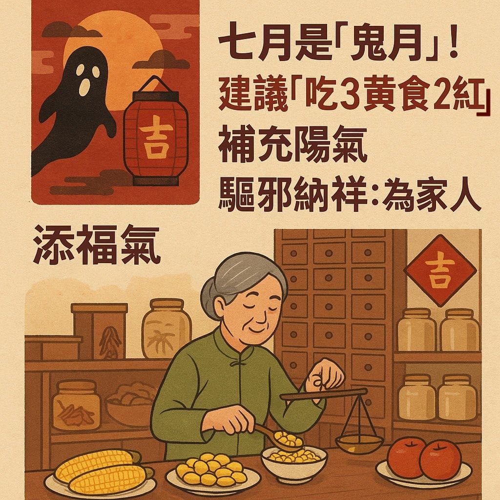 七月是「鬼月」！建議「吃3黃食2紅」補充陽氣　驅邪納祥：為家人添福氣