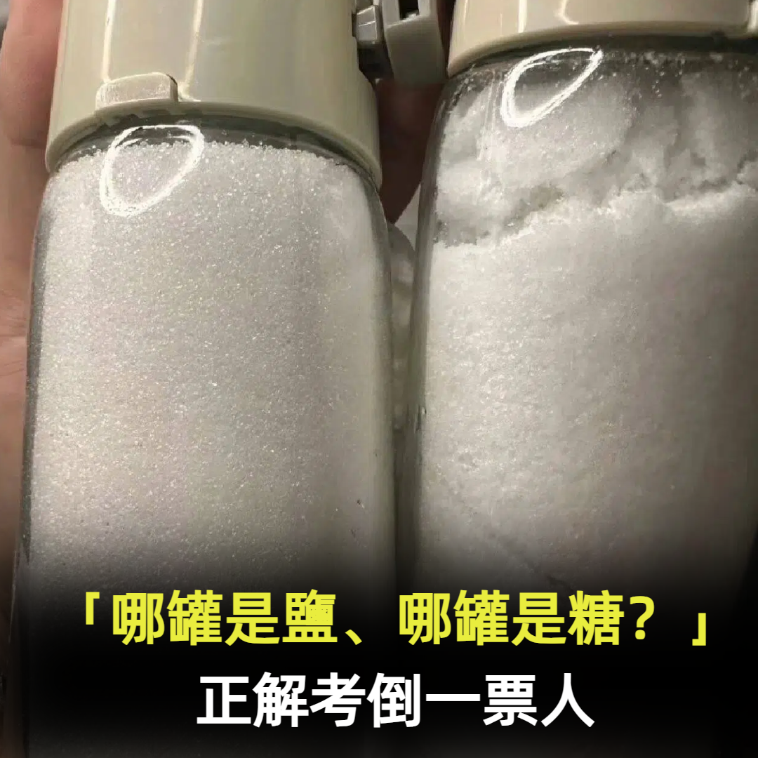 都是白色的!2罐透明調味罐「哪邊是鹽、哪邊是糖」 一票網友被考倒「正確解答曝光了」