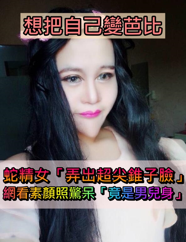 同款錐子臉!蛇精女「想把自己整成芭比」結果超詭異 網友還翻出「她竟是男兒身」現況曝光