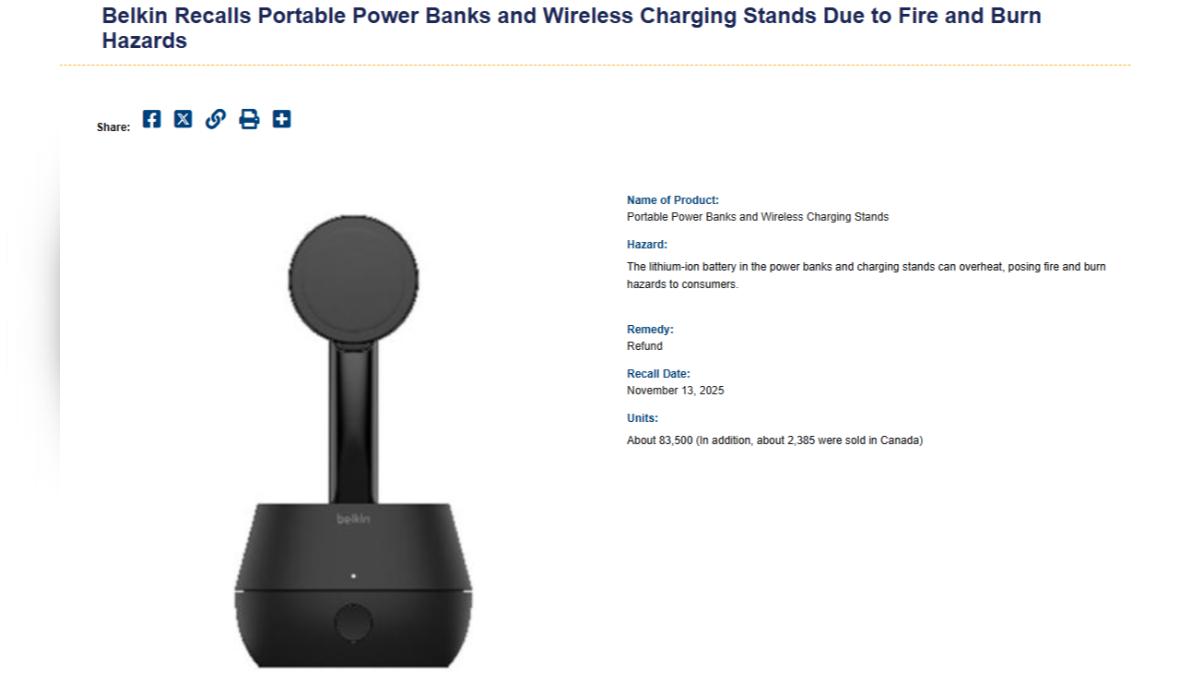 大廠行動電源恐「起火傷人」!台灣8.3萬台別再用