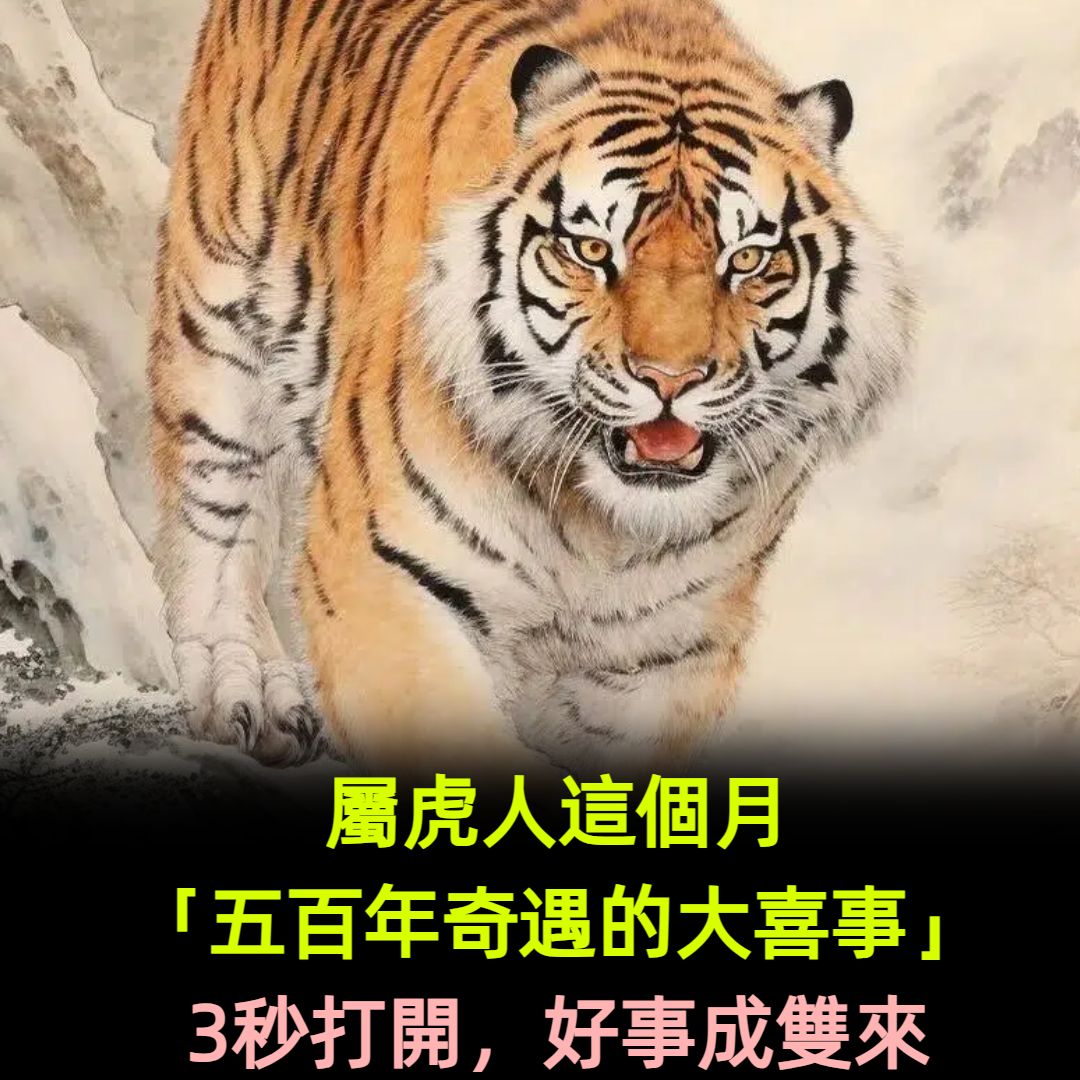 穩住!穩住!!屬虎人:這個月「五百年奇遇的大喜事」,3秒打開,好事成雙來