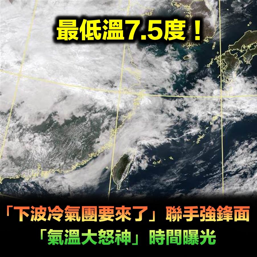 最低溫7.5度!好天氣掰掰「下波冷氣團要來了」 強鋒面襲來「氣溫大怒神」時間曝光