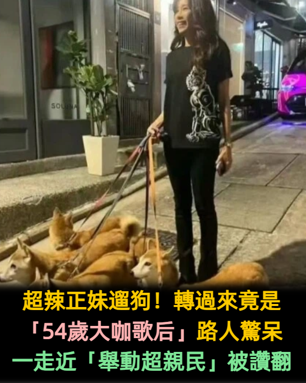 超辣正妹遛狗！轉過來竟是「54歲大咖歌后」路人驚呆　「一個舉動超親民」網狂讚：難怪零負評