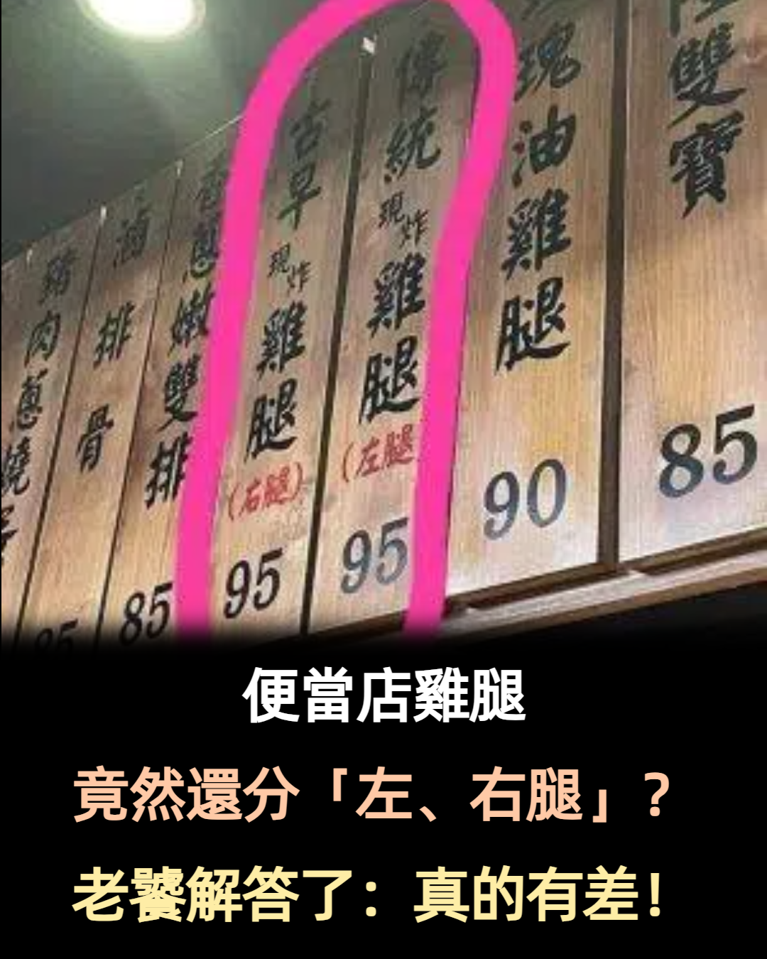 怎麼選？便當店奇葩菜單「雞腿還分左右」　老饕揭「口感吃起來真的有差」專家也認證：還更營養！