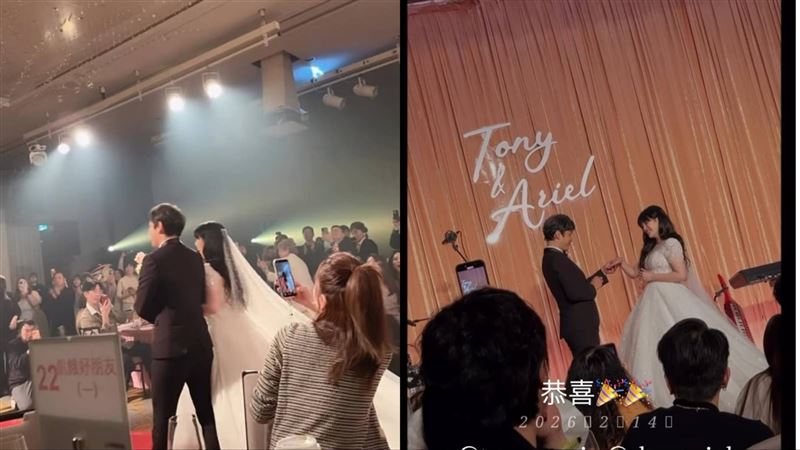 孫協志甜牽夏宇童入場！交換婚戒、深情激吻「閃瞎賓客」浪漫場面曝光