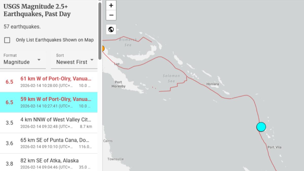 快訊／40秒內連兩震！驚爆規模6.5地震