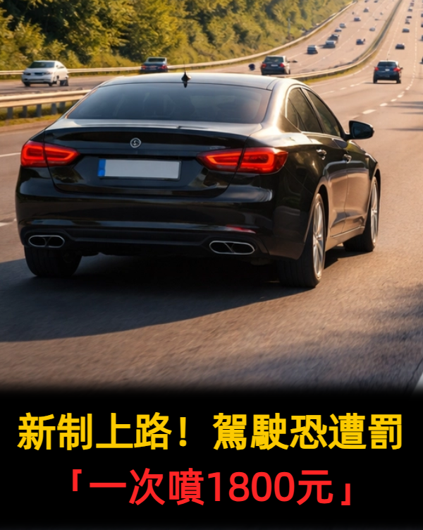 新制上路！駕駛恐遭罰「一次噴1800元」
