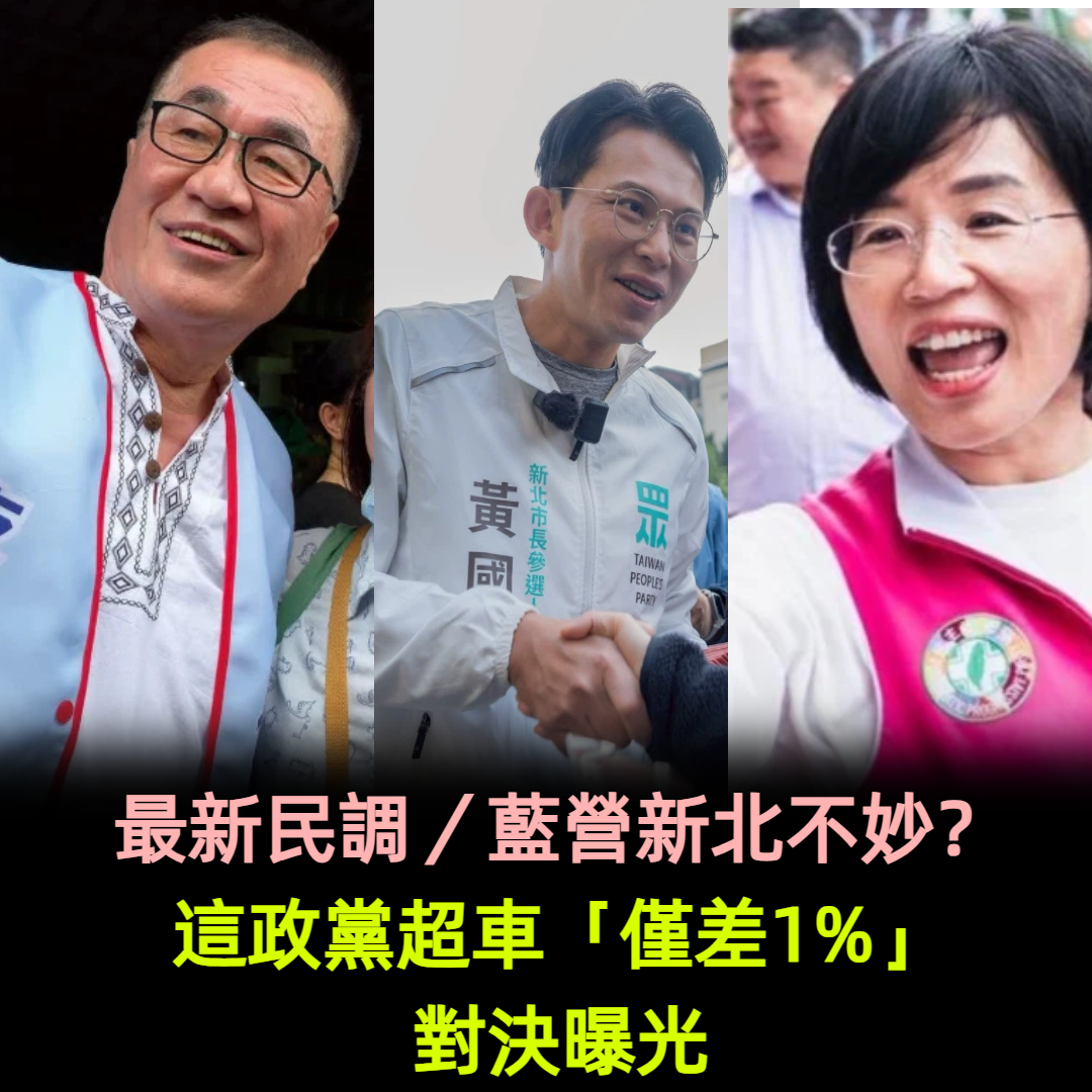 最新民調／藍營新北不妙？這政黨超車「僅差1%」對決曝光