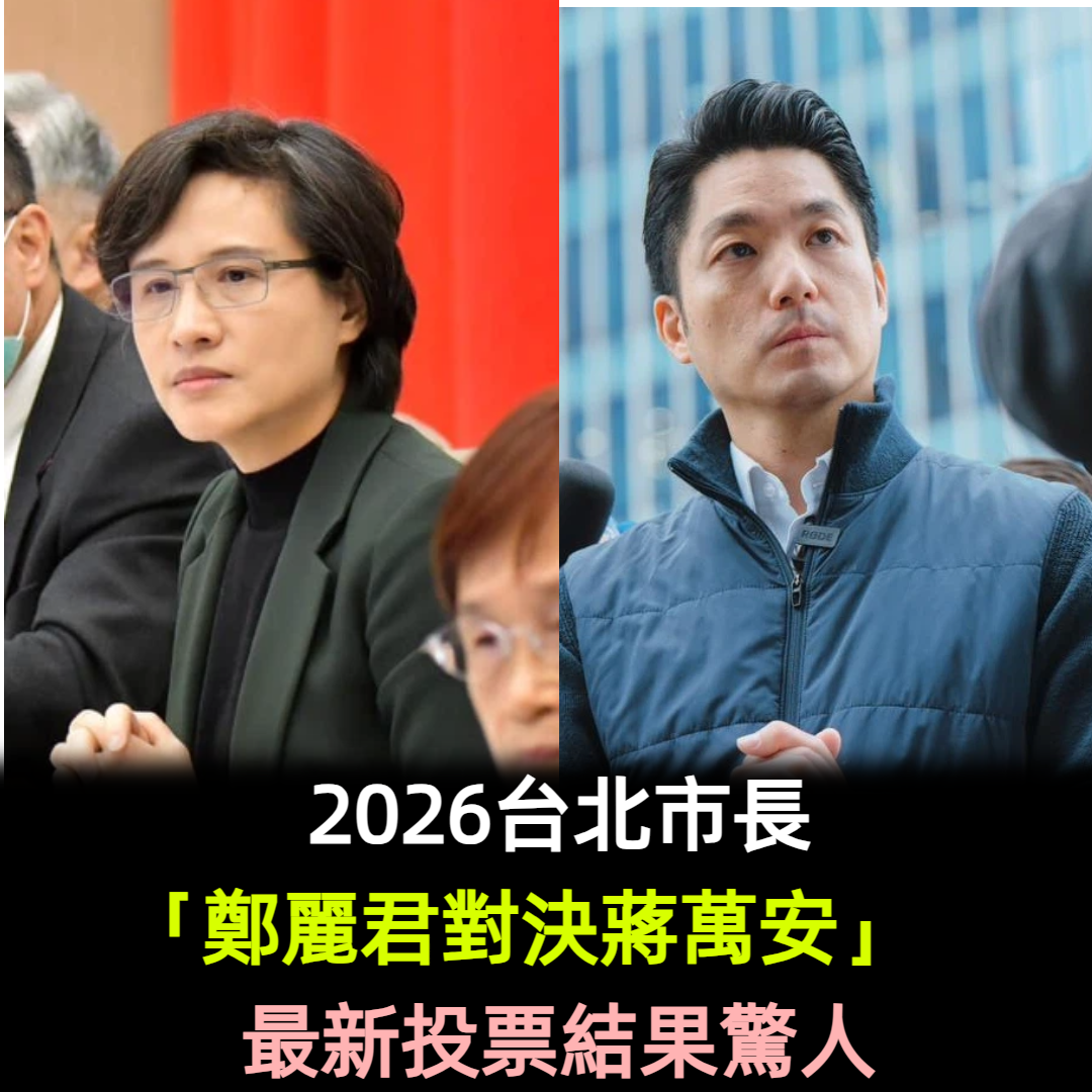 2026台北市長「鄭麗君對決蔣萬安」　最新投票結果驚人