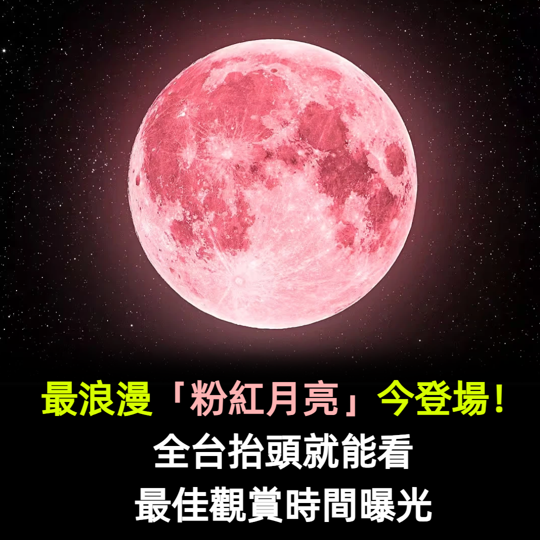 快訊／最浪漫「粉紅月亮」今登場！全台抬頭就能看「最佳觀賞時間曝光」