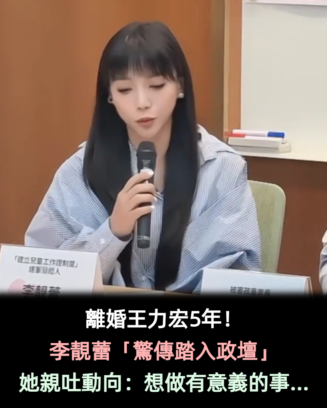 離婚王力宏5年！李靚蕾驚傳從政「她親吐未來動向」：想做有意義的事