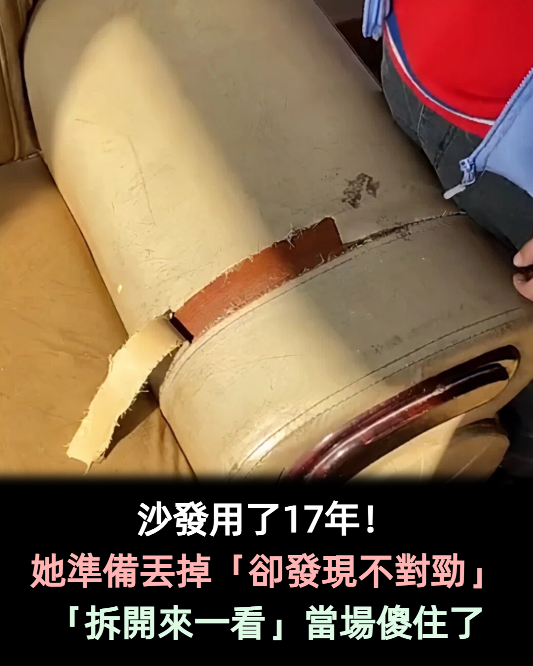 沙發用了17年!她準備「扔掉換新的」 覺得不對勁「拆開來一看」傻住了